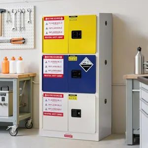 AMERLIFE Flammable Safety Cabinet, 3-in-1 Storage, Adjustable Shelves, Cold-Rolled Steel, OSHA & CE Certified, for Industrial, Lab, Institutional Use