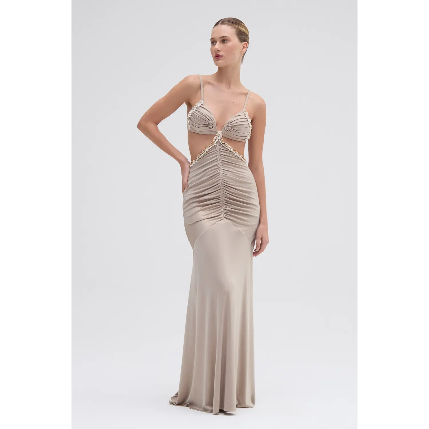 PATBO X CAMILA COELHO DUNE JERSEY CUT OUT DRESS