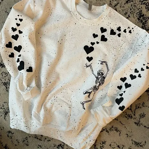 It’s Freaking Hearts Black Crewneck or Hoodie