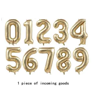 40 Inch Number Balloon, 1 Set Solid Color Balloon, Aluminum Foil Balloons for Birthday, Wedding, Party Background Decoration Decorating, Balloon Party Supplies