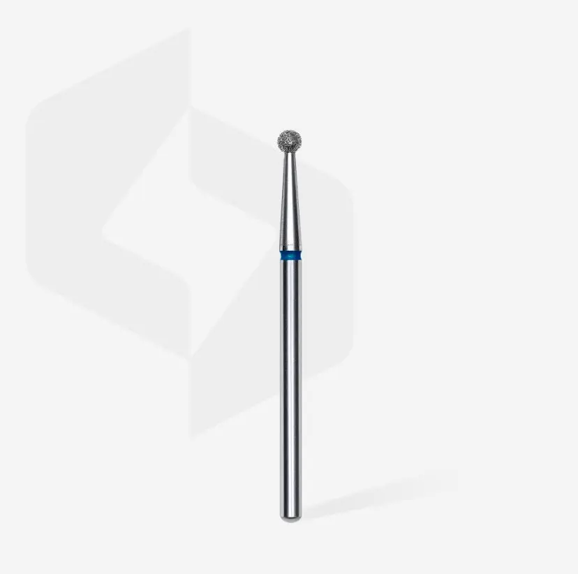 Diamond nail drill bit, “ball”, blue, head diameter 2.5 mm