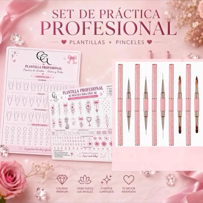 Reusable Laminated Nail Practice Sheet for Acrylic & Gel Training