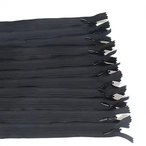 9 Inch Invisible Zippers Black 30 count Bulk Nylon Coil  Zippers for Sewing Pillow Cushion Dress Crafts Purse Bag Coat DIY 23cm Closed Ended Handmade Replacement Zipper for Repair