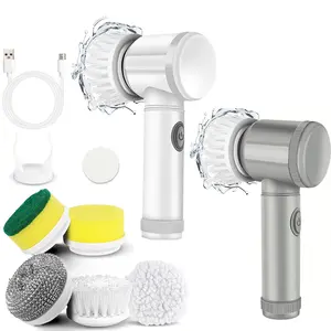 1pc Electric Magic Brush, Spin ScrubberElectric Cleaning Brush 5-in-1 HandheldKitchen Cleaner Cordless Spin Scrubber,Power Scrubber Bathroom RechargeableScrub Brush,Automatic Rotating PowerCleaning Brush Scrubber, Cleaning Gadgets, Home Cleaning Tool