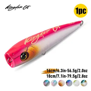 1pc Sea Fishing Popper Lure, 56.5g/79.5g, ABS Material Long Casting, Floating Swimming Bait, Bright Fish Body, Strong Attraction, Durable, Hard Bait for Sea Fishing For Saltwater Tuna, GT, Sea Bass Fishing Lure, Artificial Fishing Lures