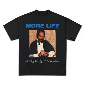 DRAKE GRAPHIC T-SHIRT More Life Album Rap Tee Concert Merch Hip Hop Lil