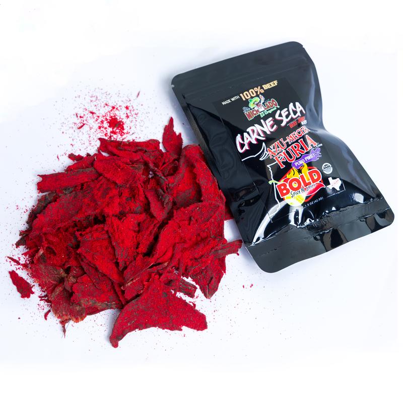 3pk - Carne Seca BITES - Sr. Michelado - Crunchy Beef Jerky - Azu Mecha Furia BOLD 1.5oz - 3pk