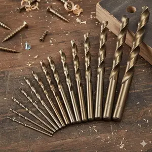 Professional M35 Cobalt Drill Bit Set 13/15PC, High-Speed Steel for Metal/Wood, Heat-Resistant, 1.5-10mm Shank, Heavy-Duty Adapter Kit, Portable Toolbox for Cast Iron, Aluminum, Plastic, Fits Hand/Bench/Impact Drill, Drill Bits Set, Spiral Drill Bit