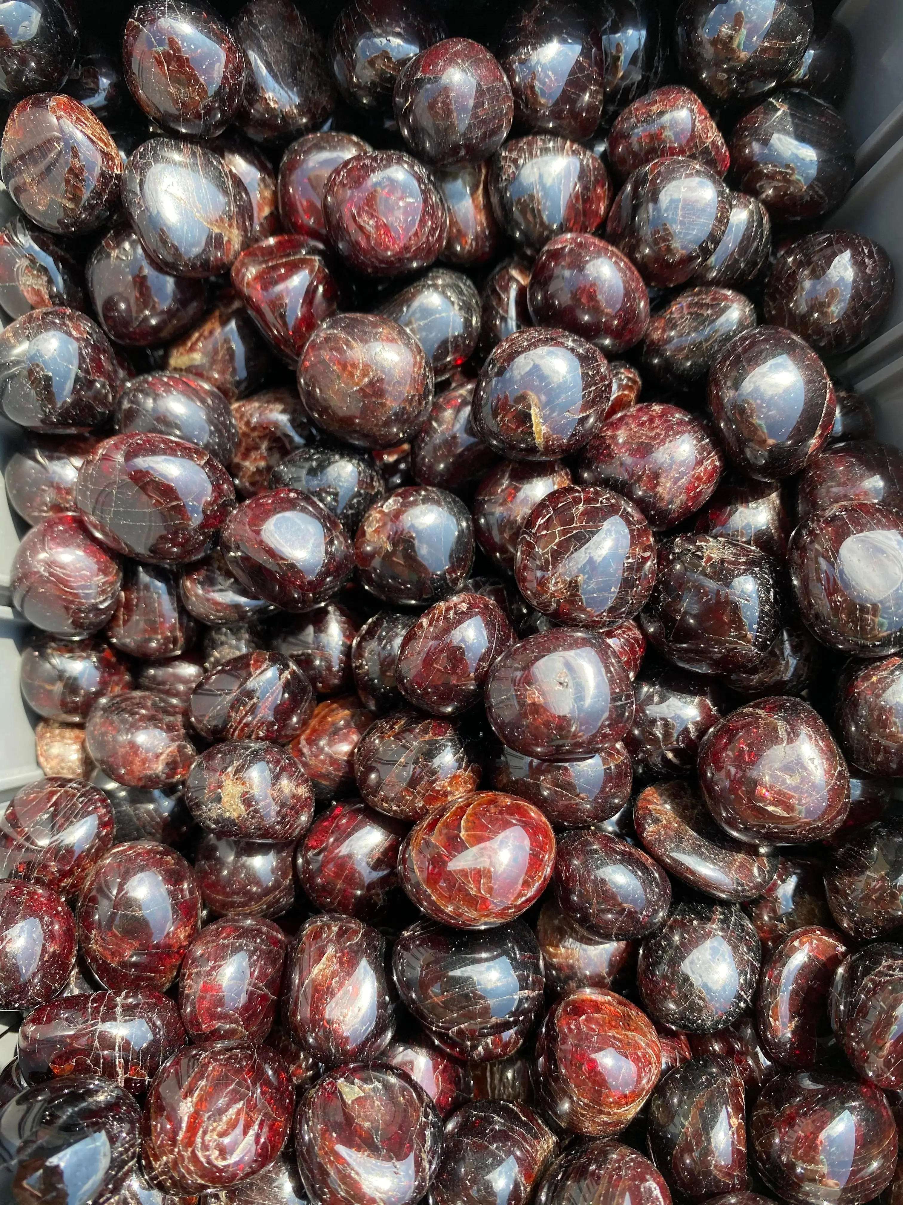Garnet Tumbled Crystal - Tumbled Red Garnet Stone - Multiple Sizes Available - Polished Red Garnet Gemstones - Red Root Chakra Crystal