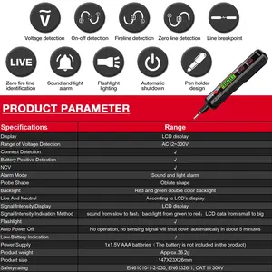 Ht89 Ac Voltage Detector Pen, 12V-300v Circuit Tester, Intelligent Voltage Indicator, Live Wire Test Tool, Electrical Testing Equipment