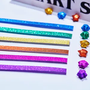 360 Pieces 18 Color Glitter Star Origami, Lucky Star Creative Gift, Decorative Crafts for Festive Occasions & Special Events, DIY Material