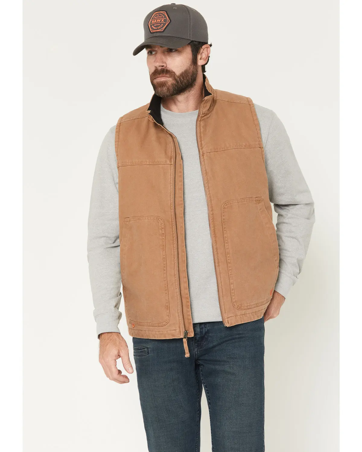 Men's Fleece Lined Solid Duck Canvas Vest