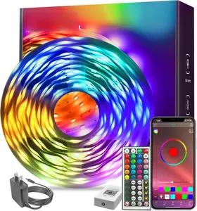 100ft Led Strip Lights RGB Music Sync Color Changing Bluetooth Led Lights with Smart App Control Remote Led Lights for Bedroom Room Lighting