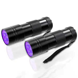 2 Pack Blacklight Flashlight 395nm Mini Light Torch Detector for Pet Urine Stains Portable