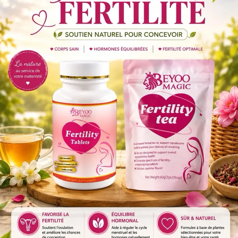 Beyoo Herbal Fertility Tablets & Tea Set -  Companion for Women’s Health