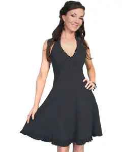 Scully Women's Peruvian Cotton Halter Top Mini Dress - Psl-053 Blk
