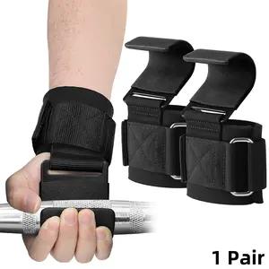 Weight Lifting Hooks, Lifting Wrist Straps, 1 Pair 5mm Thick Wrist Padding, Grip Enhancements for Powerlifting & Shrugs, Ideal for Gym Workouts