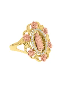 Retro Elegant Inlaid Synthetic Zircon Madonna Rose Oval Ring, Rose Flower Ring, Fashionable Women's Handmade Jewelry, Perfect Gift for Women