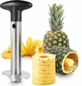 1pc Stainless Steel Pineapple Peeler & Core Remover - 4-in-1 Multi-Functional Fruit Corer, Slicer, Cutter with Ergonomic Handle for Easy Safe Efficient Pineapple Prep - Kitchen Tools, Pineapple Corer And Slicer, Modern Kitchenware, Sharp Precision Blades