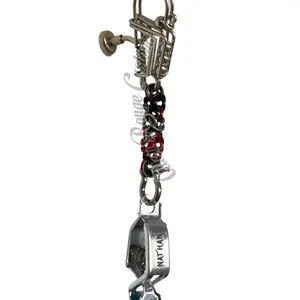 UV Engraved Byzantine Weave Metal Glove Clip Stainless Steel Wire Snap Personalized Alligator Clip.