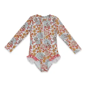 floral print Summer Kids Swimwear One-Pieces for Girls