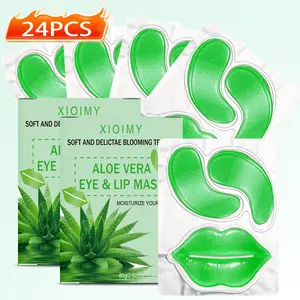 Aloe Vera Eye & Lip Mask Set, 24pcs, Hydrating Care, Reduces Dark Circles & Fine Lines, Suitable for All Skin Types, Moisturizing Treatment, Eye Patches, Moisturizing Eye Masks
