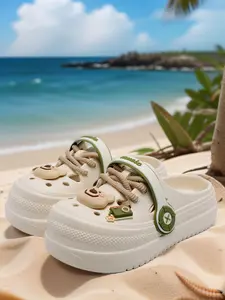 Women's Sporty Platform Bear Charms Clogs, Casual Comfortable Non-slip Clogs, Fashionable Outdoor Sports Sandals for Beach & Camping Slippers Sandals