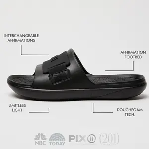 Limitless Slides - DoughFoam Comfort Sandals Slides with Interchangeable TIBAH Mindset Inserts for Daily Self-Confidence & Athlete Recovery Design