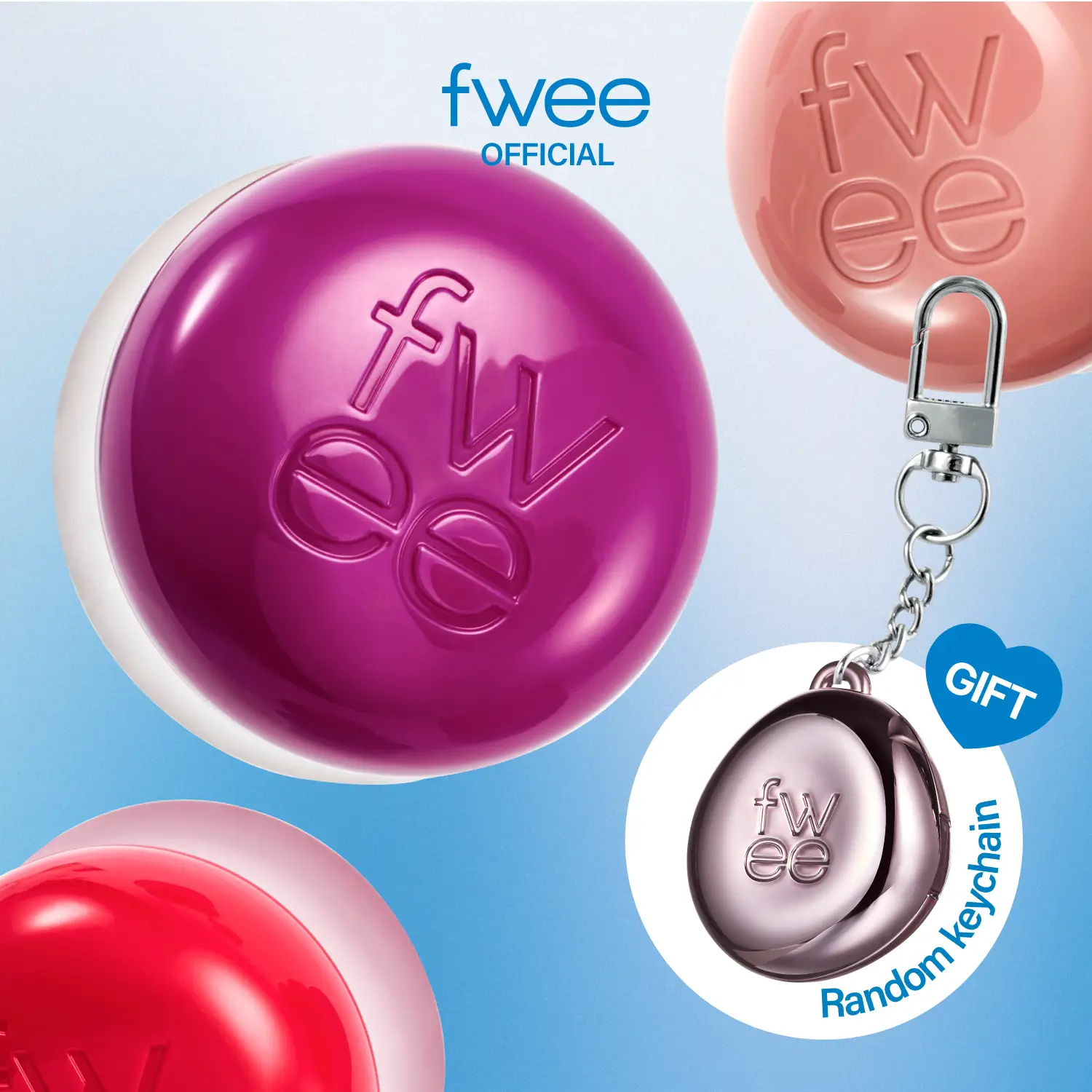 [Keychain Set] fwee Lip&Cheek Blurry Pudding Pot with Keychain (Random Color) | Blurred Matte Lips | Pudding Texture, Airbrushed Finish | 30 Colors