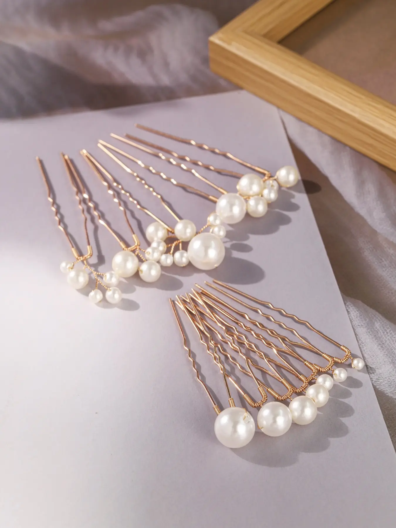 12pcs Women's Faux Pearl Hair Pins Set, Simple Bridal Fashion Hair Accessories for Daily Wear, Wedding Occasions, Multi-Combination Jewelry, Styling, Decorative Hair Clips