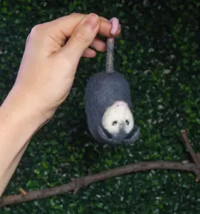 Needle felt Opossum Plant Friend