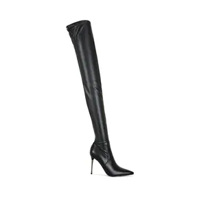 MILANDRA-BLACK 4 WAY STRETCH STILETTO BOOT