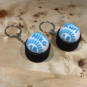 Customized Baseball Keychain Clicker Fidget