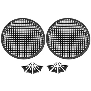 2) Universal 15 Inch (15") Subwoofer Speaker Metal Waffle Cover Guard Grill