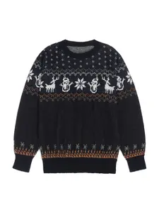 Women's Christmas Couple Sweater Set, Round Neck Knitwear for Autumn Winter, Casual Fashion Pullover for Women & Men