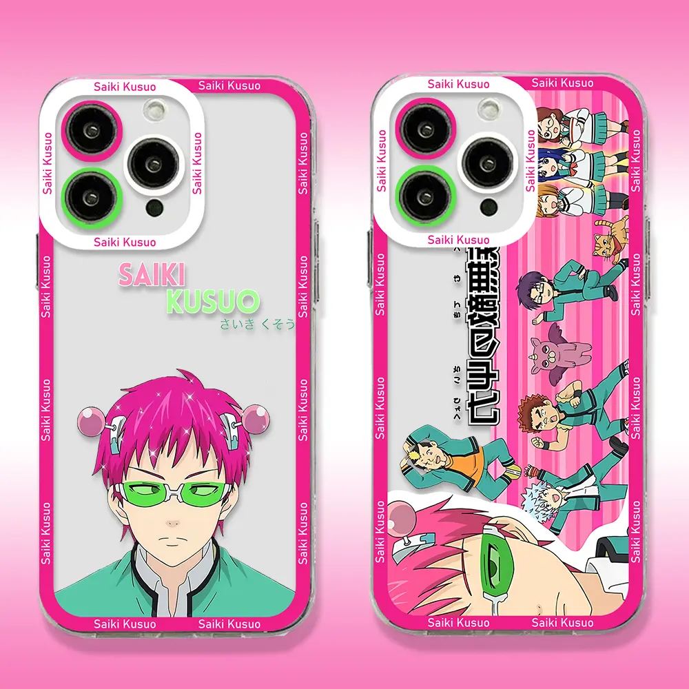 Anime Kusuo Saiki Phone Case Transparent Cover For iPhone 17 16 15 14 13 12 11   - The Fashionable Design Phone Case Best New Year Gift For Fans!
