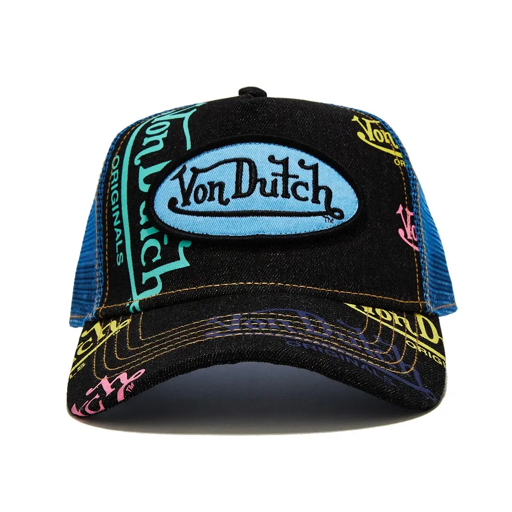 Navy Denim Blue Logo Trucker