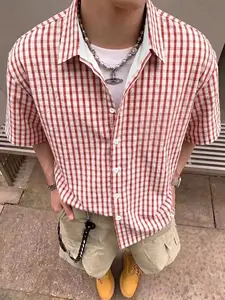 Plaid Pattern, Slim-Fitting Cartoon Style, Versatile Daily Wear, Perfect for Dates and Street, Flattering Fit for All Body Types