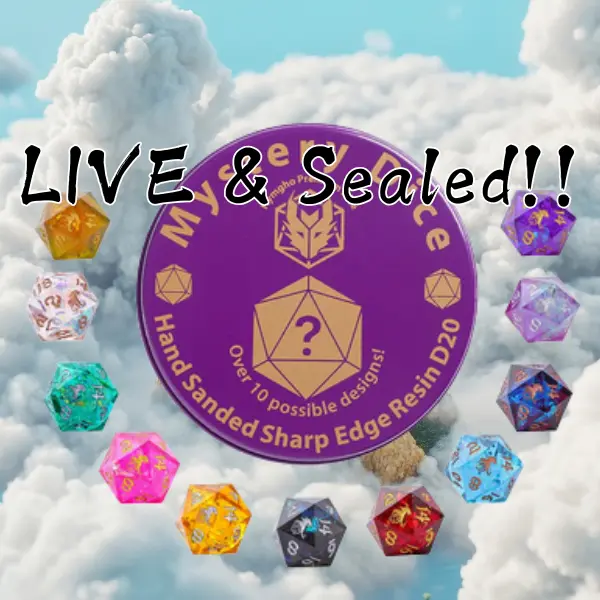 Hymgho - Dice Box - Quest's Dice - Sharp Resin D20s Durable