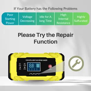 SUHU 12V & 24V 10A Fast Car Battery Charger, Smart Maintainer & Desulfator with Temperature Compensation