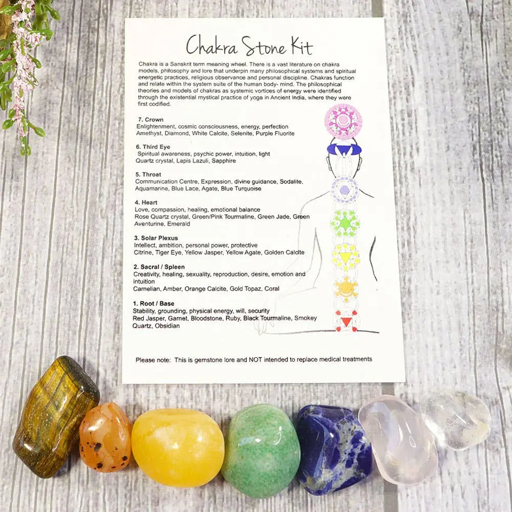 Chakra Balancing Stone Kit with 7 Tumbled Stones
