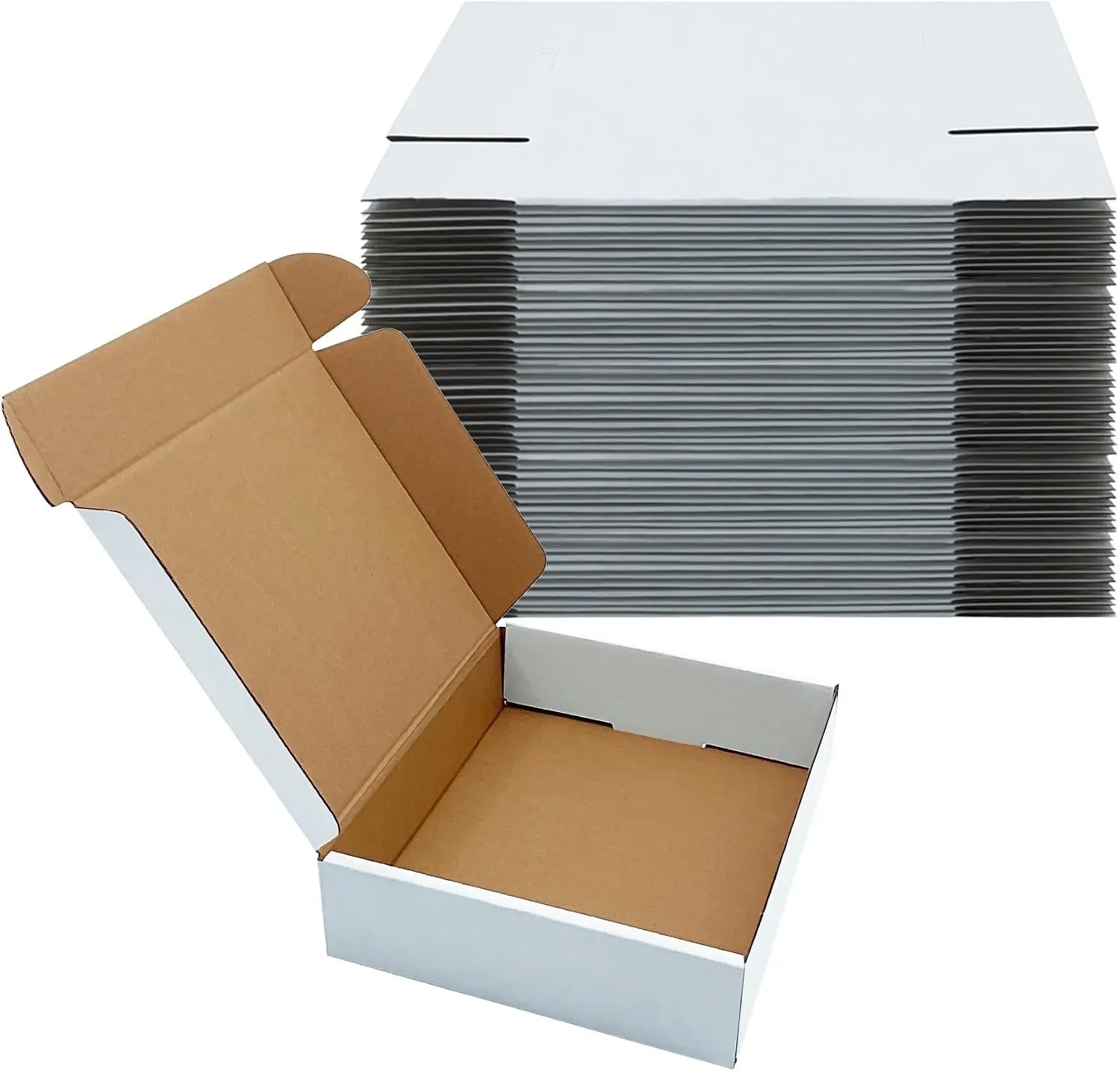 9x7x2 Inch 25 Pack White Corrugated Shipping Boxes Heavy Duty Recycled Mailer Boxes for Mailing Small Business E-Commerce Packaging Gift Wrapping Moving Storage