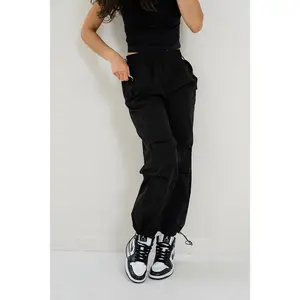 PHOEBE Joggers - Black Pants with Front Pockets, Adjustable Fit, Comfortable Design, Ideal for Everyday Wear