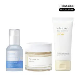 [mixsoon Official Shop] Daily Suncare Routine Set — Glacier Water Hyaluronic Acid Serum 1.01 fl.oz + Bean Cream 1.69 fl.oz + Bean Sunscreen 1.69 fl.oz Glow
