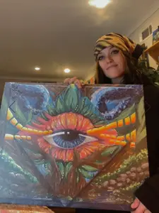 'Roots Of Perception' 16"x20" Hand Embellished Canvas Print