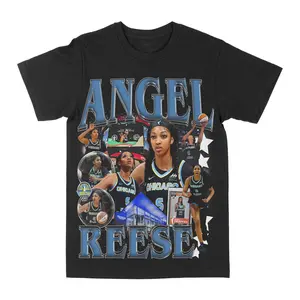Angel Reese Chi Town Graphic Tee, Y2K Rap Streetwear T-Shirt, Unisex Crew Neck, Vintage Hip-Hop Graphic, Sports Style, Casual Cotton Fit