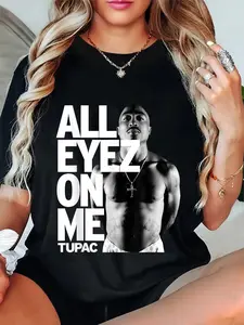 100% Cotton Unisex Tupac All Eyez On Me T-Shirt 100% Cotton Unisex Tupac All Eyez On Me T-Shirt
