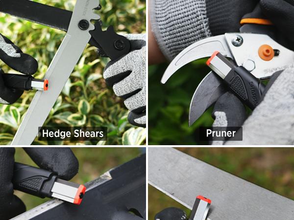 Fathers Day Gift SHARPAL 129N Multipurpose Knives Sharpener and Garden Tool Blade Sharpener for Knife, Lawn Mower Blade, Pruners, Axe, Loppers, Hedge Shears, Scissors, Machete