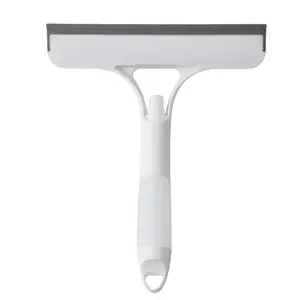 3-in-1 Window Cleaning Scraper Squeegee and Scrubber with Spray Multifunctional Household Tool Car Windshield Cleaner Lightweight Silicone Microfiber Wipe Stainless Steel Glass Squeegee Sponge Sprayer Home Essentials