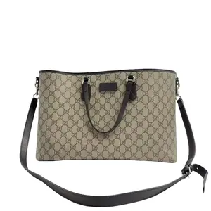 Pre-owned GUCCI H6 Beige GG Supreme coated canvas tote bag H03038